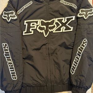 Supreme Kids Black Puffer Jacket with Fox Logo